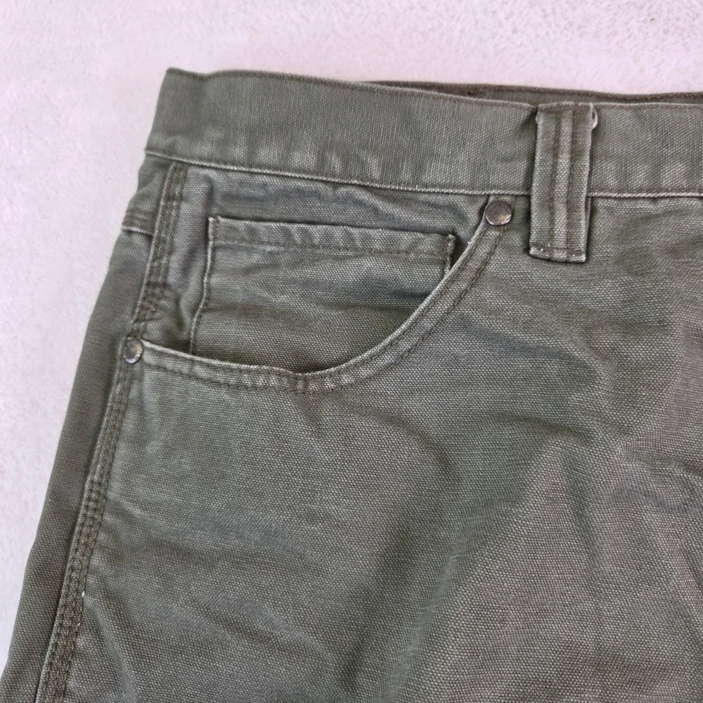 Craftsman Mens Olive Green Canvas Work Pants Carpenter Utility 42x32 F9